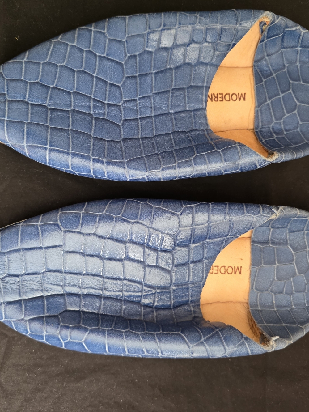 Modern Soul Blue Croc-Embossed Men’s Slip-On Loafers
